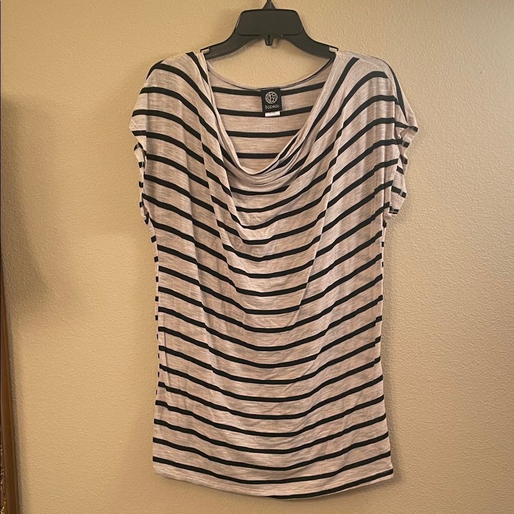 Bobeau striped draped Cowl Neck Top size XL